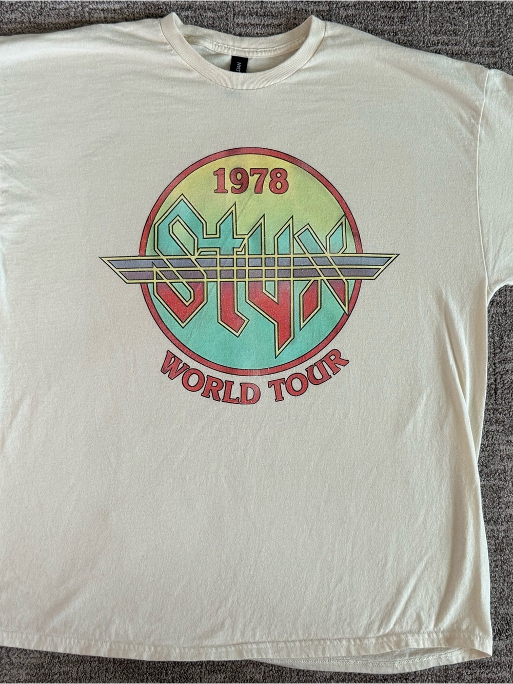 Stylish Cream 1978 World Tour Graphic Tee